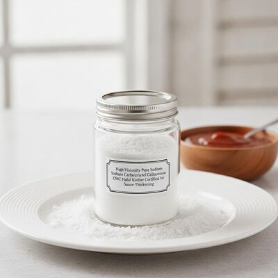 Qualität High Viscosity Pure Sodium Carboxymethyl Cellulose Powder CMC Halal Kosher Certified for Sauce Thickening Fabrik